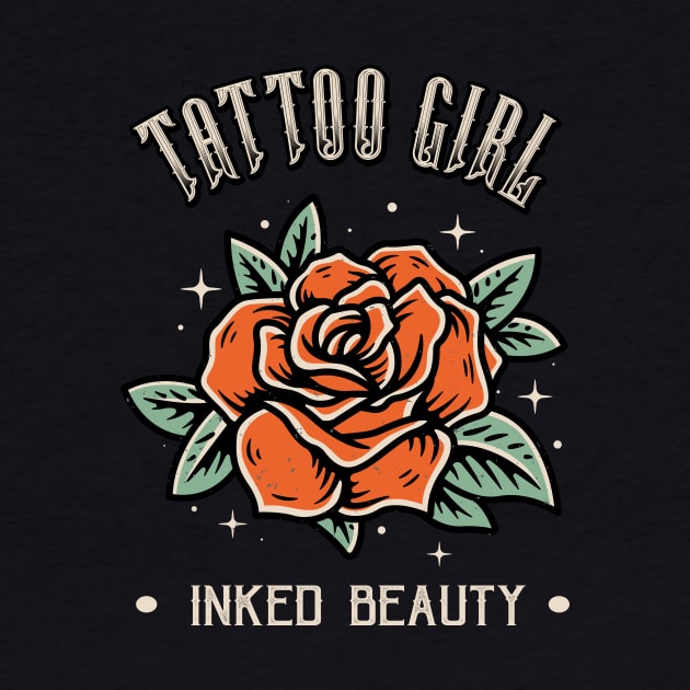 Tattoo Women Beauty Rose Girl Tattoo Art Style by Foxxy Merch